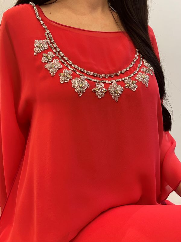 2 Pc Chiffon Handmade Embroidery